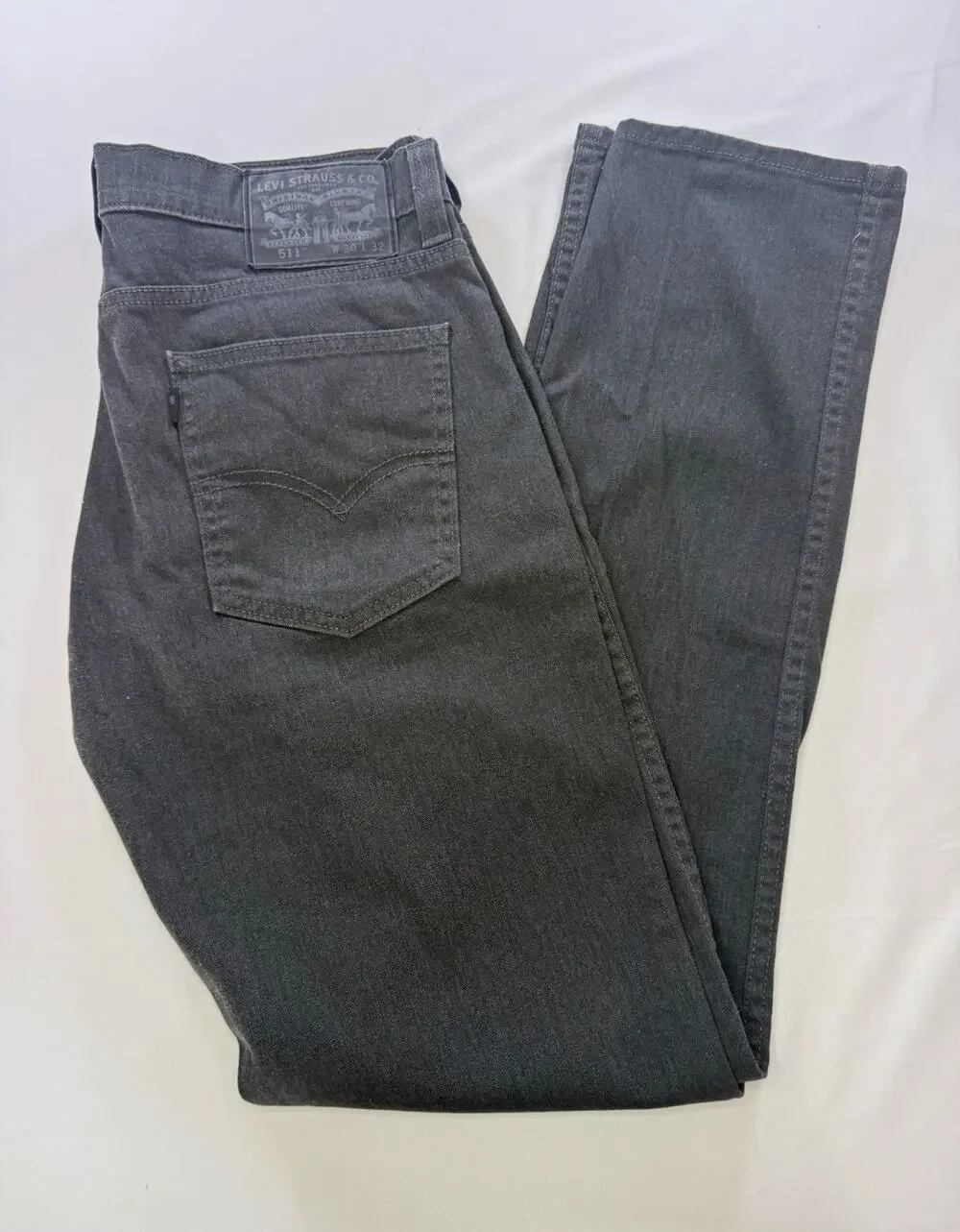 30X32 Levi's Men's Black Dark Wash Slim Fit Denim Jeans Zip Button 5-Pocket